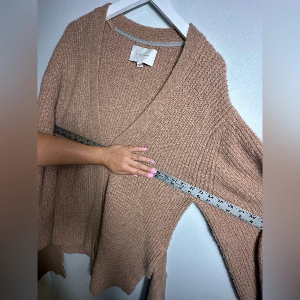 Brochu Walker Wool Baby Alpaca Camel Tie Hansen Wrap Cardigan Size Large - Picture 15 of 17